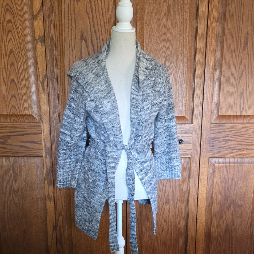 Moda International Gray Belted Cardigan